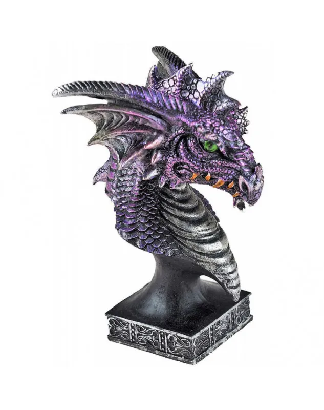 17 CM GOTHIC DRAGON HEAD BUST FIGURE ORNAMENT