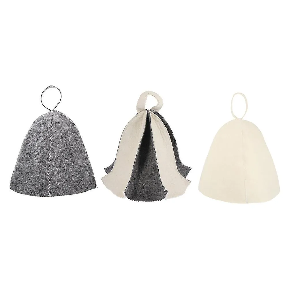 3pcs Thickened Felt Sauna Hats Head Protection Covers For Sauna Steam Room Hats