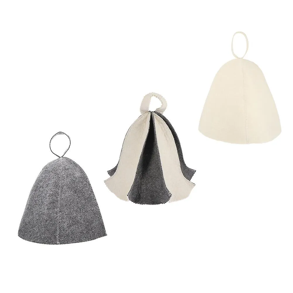 3pcs Thickened Felt Sauna Hats Head Protection Covers For Sauna Steam Room Hats