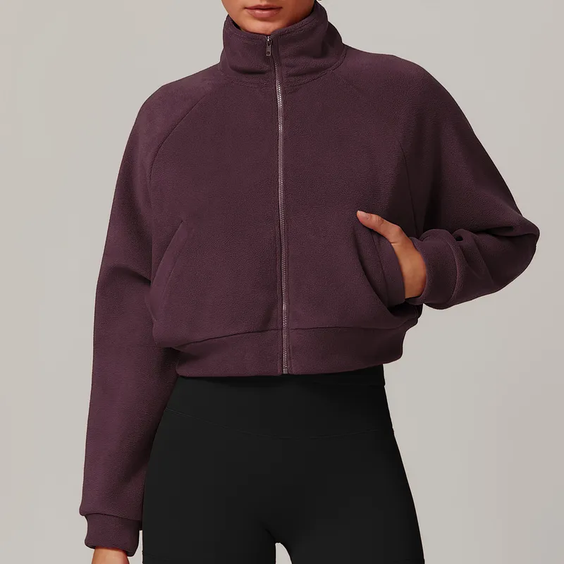 582A Collar de pie para mujer Collar yoga cálido para correr y hacer ejercicio con chaqueta a prueba de viento y 3D para fitness