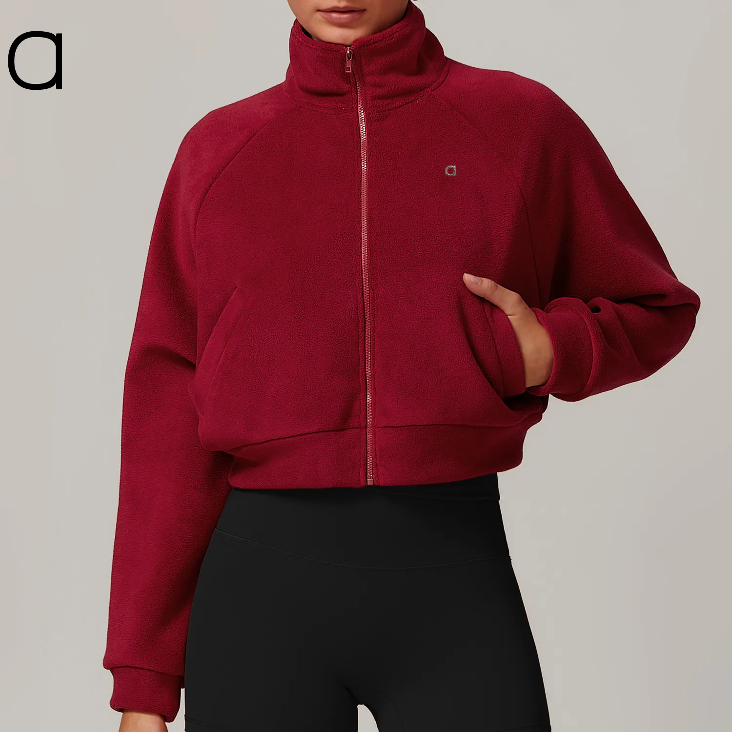 582A Collar de pie para mujer Collar yoga cálido para correr y hacer ejercicio con chaqueta a prueba de viento y 3D para fitness