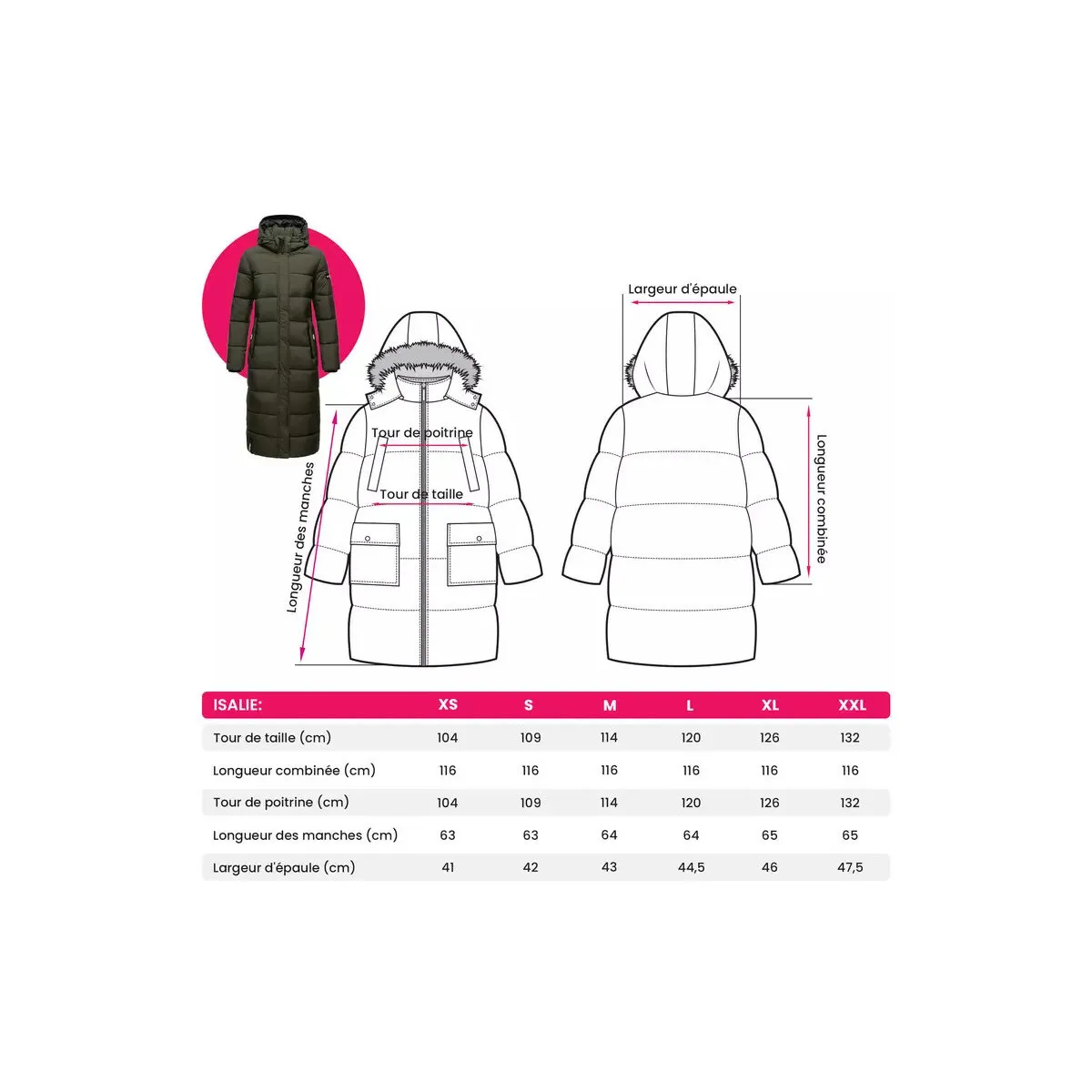 Abrigo de invierno para mujer  Isalie