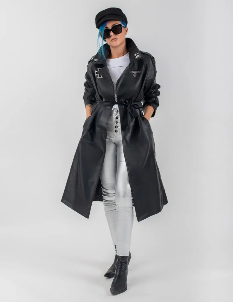 Abrigo Ecopiel de mujer GERMAN negro