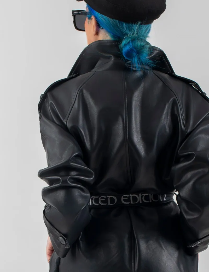 Abrigo Ecopiel de mujer GERMAN negro