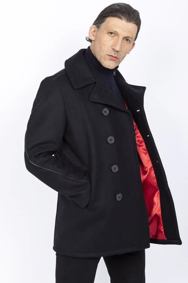 Abrigo Hombre Schott Caban 740C Navy