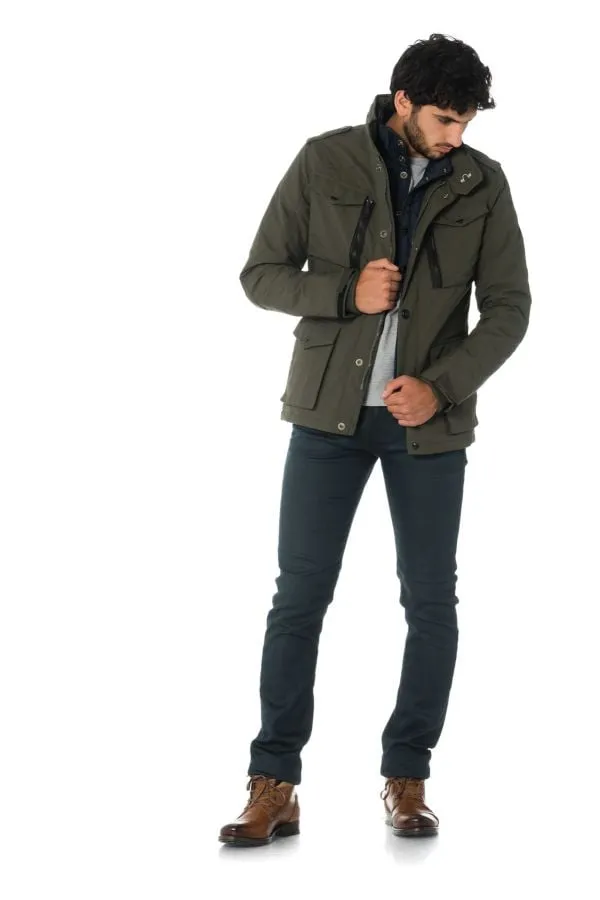 Abrigo Hombre Schott Field Kaki