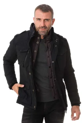 Abrigo Hombre Schott Field Noir
