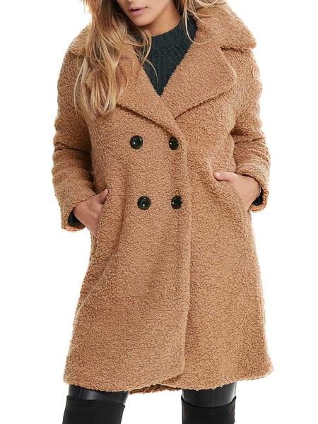 abrigo only paloma marron mujer