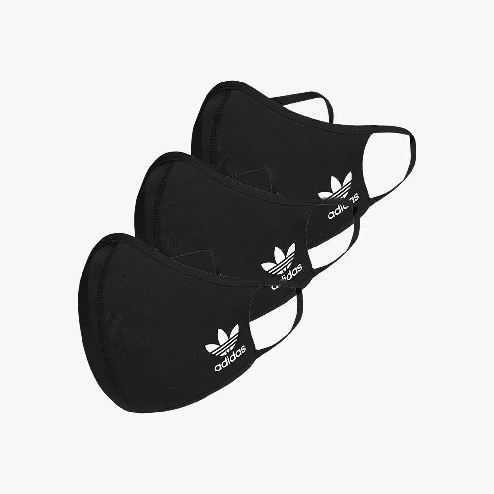 adidas Face Cover Small Pack of 3 Black Masks HB7856
