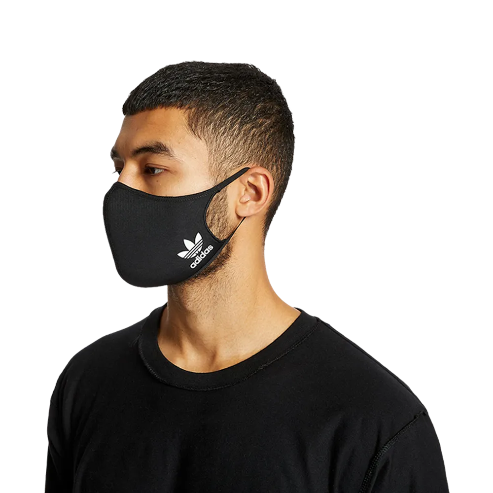 adidas Face Cover Small Pack of 3 Black Masks HB7856