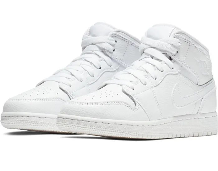 Air Jordan 1 Mid (GS)  "Maxi White"