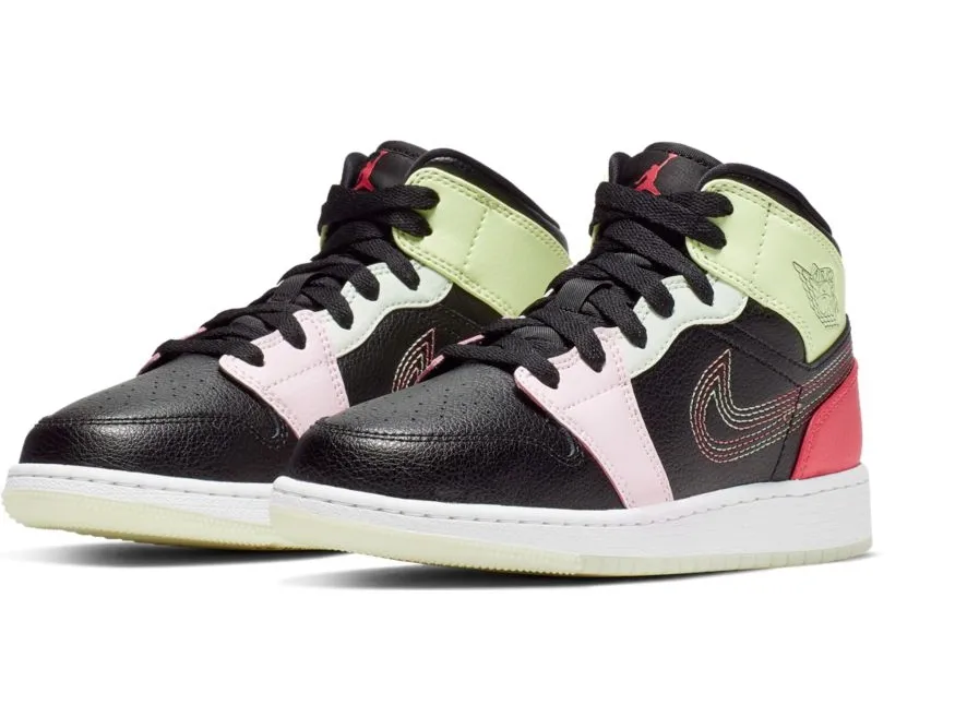 Air Jordan 1 Mid SE (GS) "Black Glow"