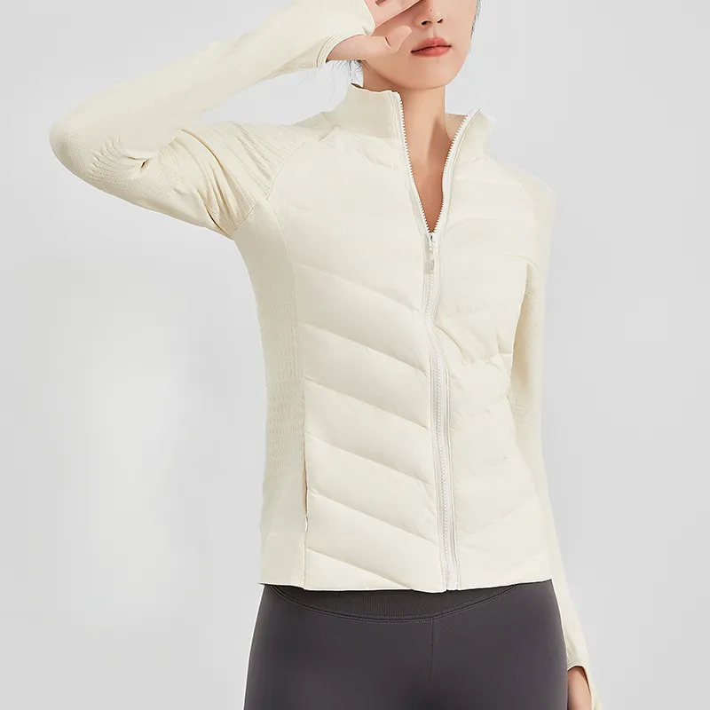AL Nueva chaqueta de yoga Down for It All Chaquetas de gama alta para mujer con plumón de ganso blanco Sudaderas ligeras para co