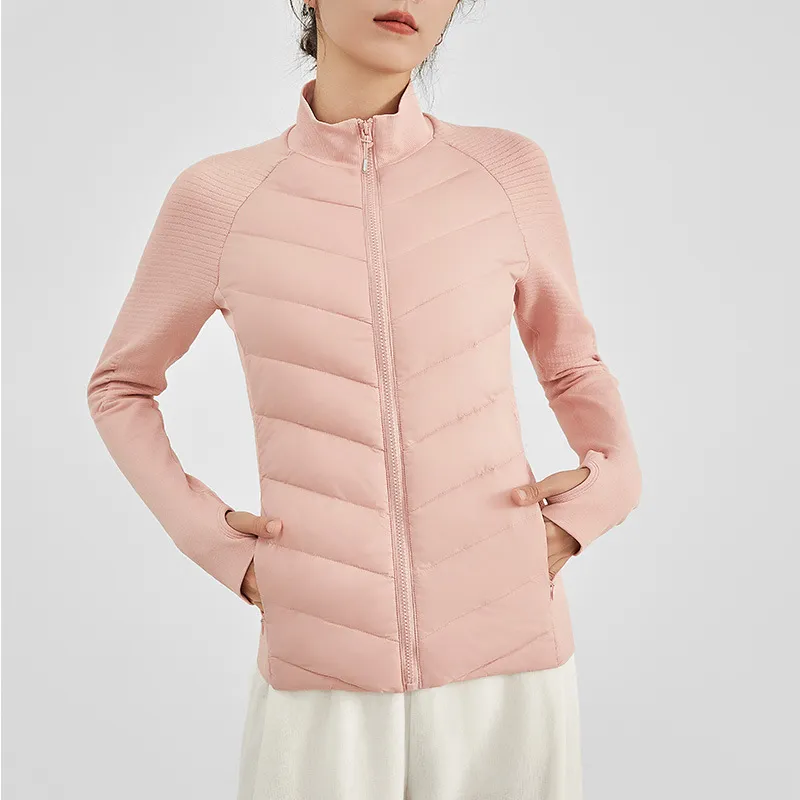 AL Nueva chaqueta de yoga Down for It All Chaquetas de gama alta para mujer con plumón de ganso blanco Sudaderas ligeras para co