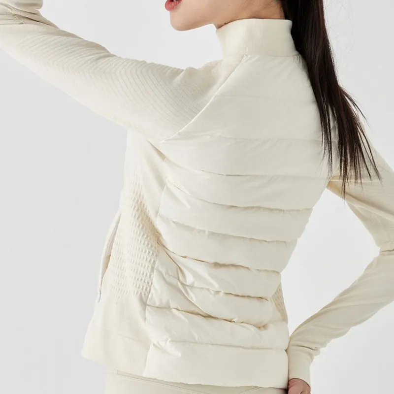 AL Nueva chaqueta de yoga Down for It All Chaquetas de gama alta para mujer con plumón de ganso blanco Sudaderas ligeras para co
