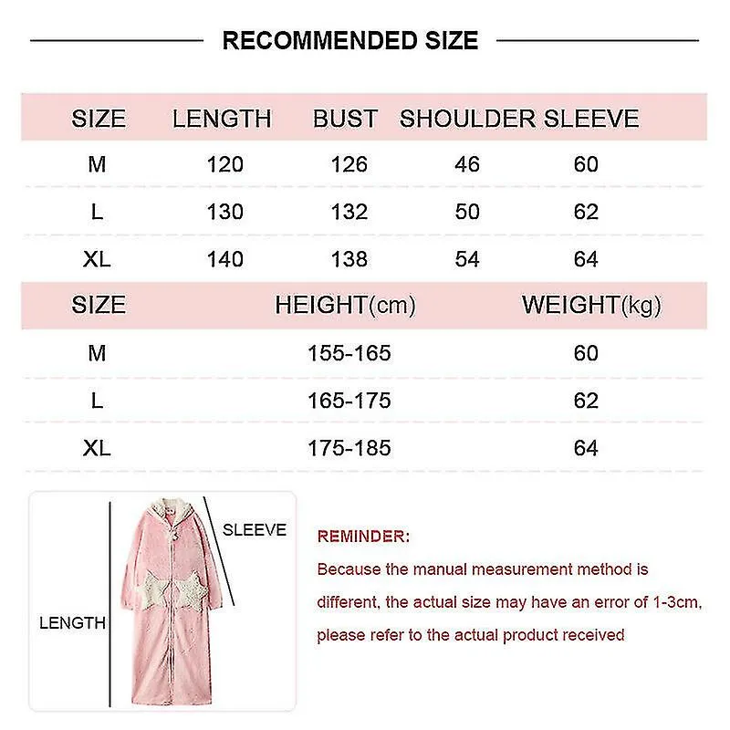 Albornoz de baño largo y cálido de lana de coral para mujer Franela Star Camisón camisón túnicas largas