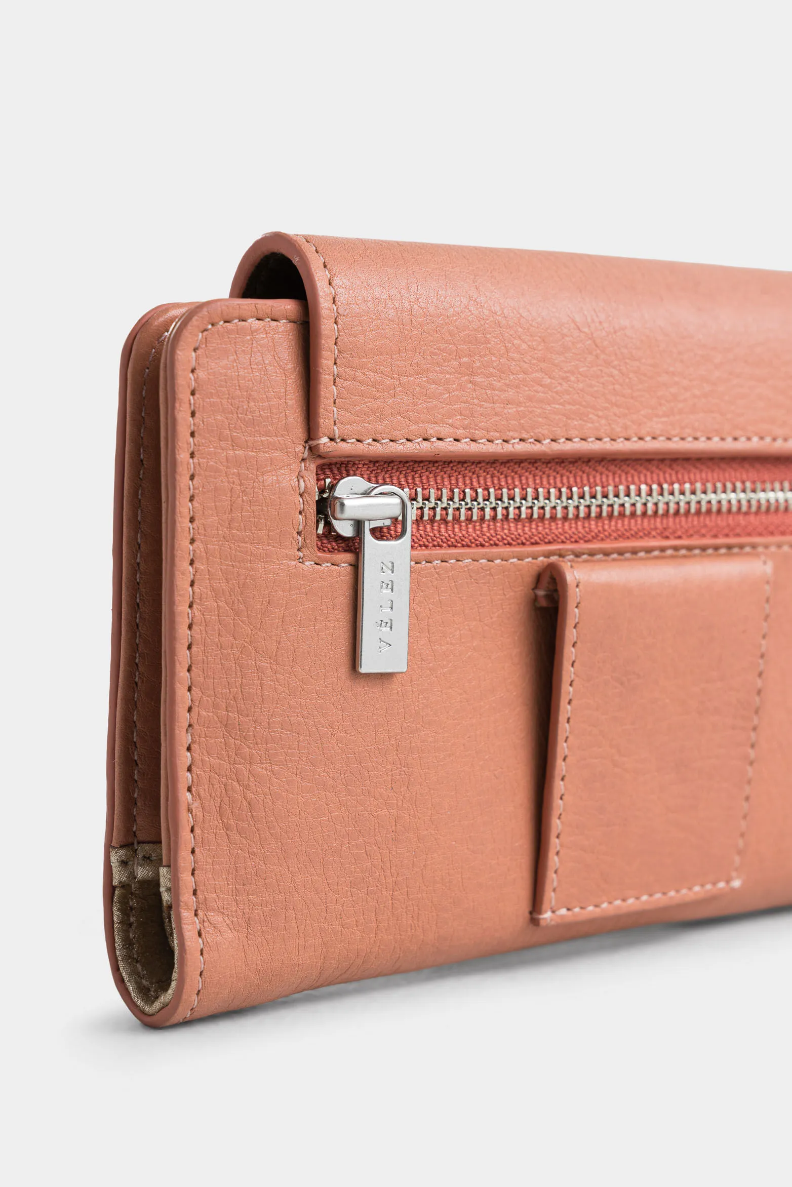 Billetera bravo de cuero para mujer corte hexagonal
