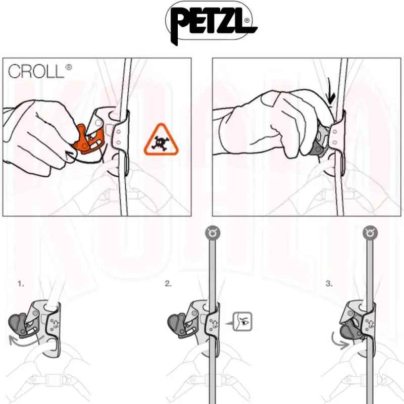Bloqueador ventral para cuerdas CROLL L Petzl