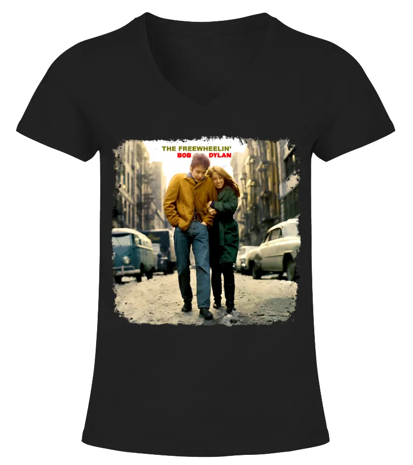 Bob Dylan BK (8) Camiseta cuello pico Mujer