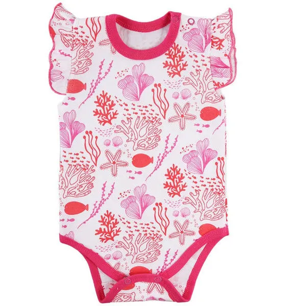 Body corto de volantes para niña colección Coral Reef