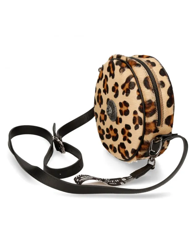 BOLSO DE HOMBRO REDONDO ESTILO LEOPARDO DE NEWROCK