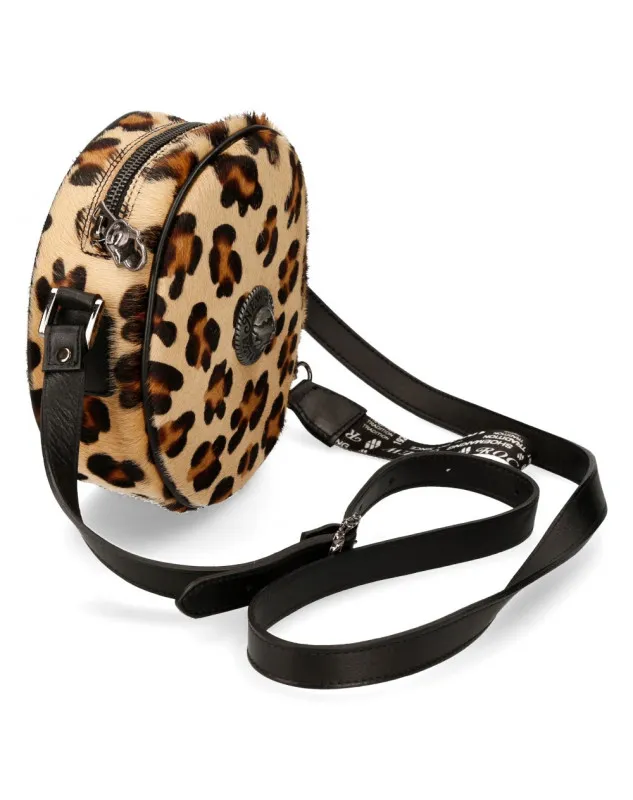 BOLSO DE HOMBRO REDONDO ESTILO LEOPARDO DE NEWROCK