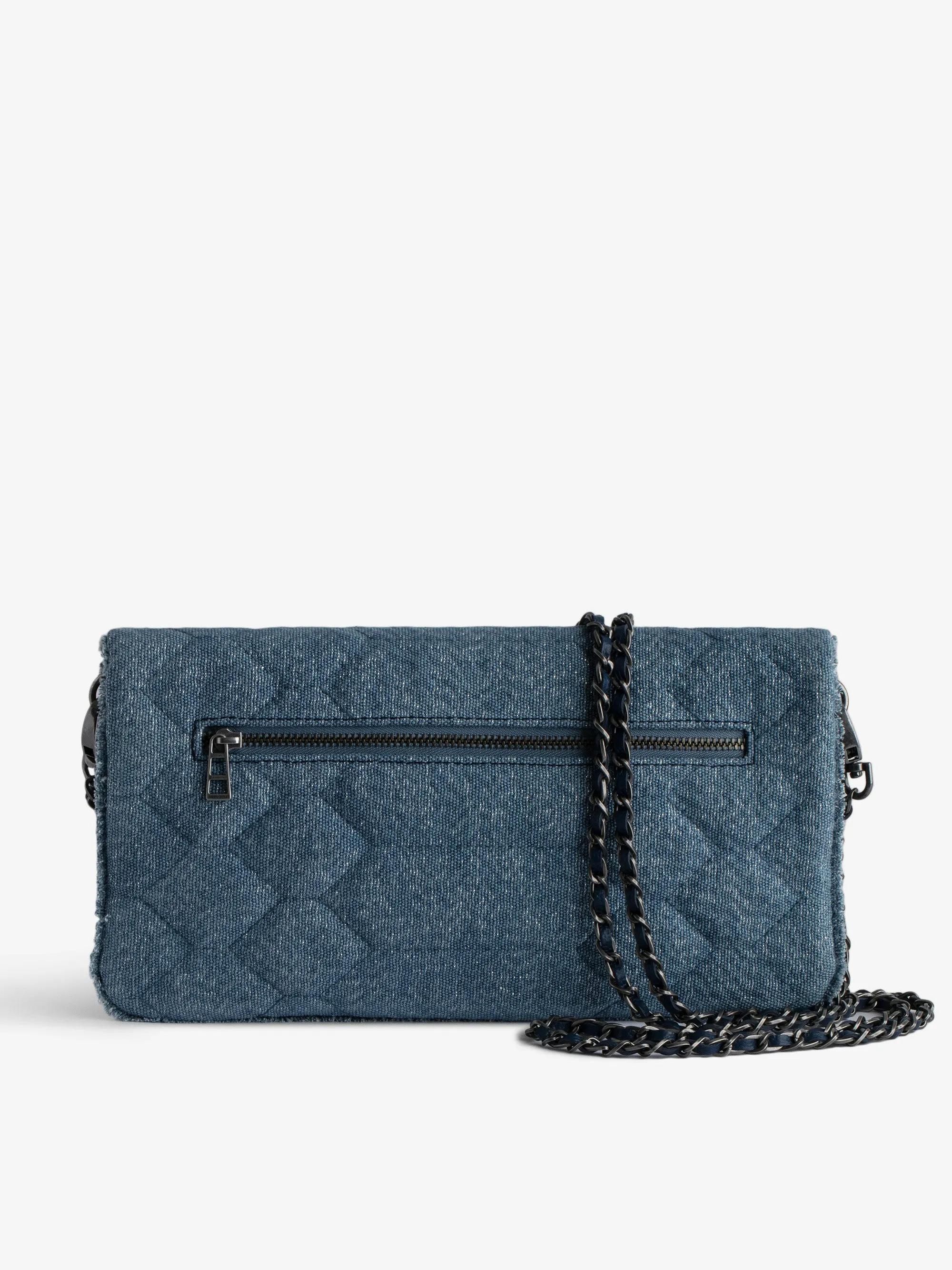 Bolso de Mano de Dénim Acolchado Rock Brillante