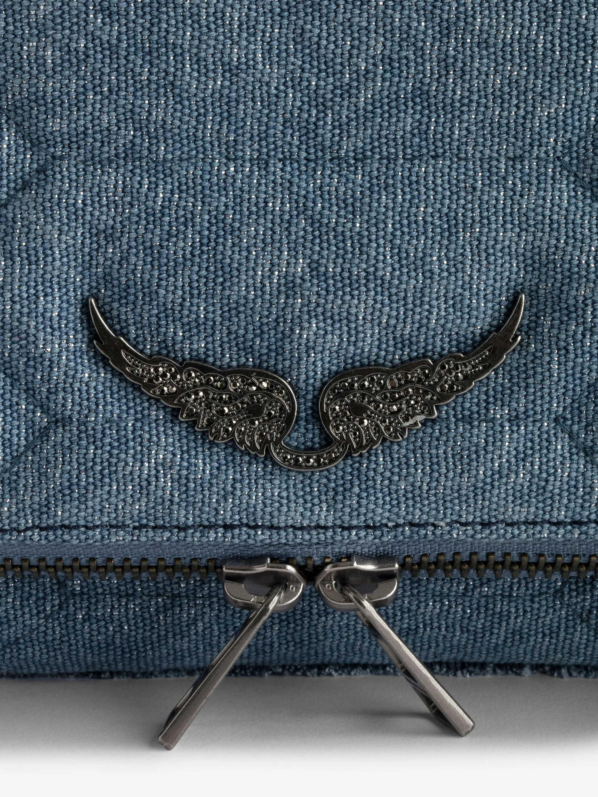 Bolso de Mano de Dénim Acolchado Rock Brillante