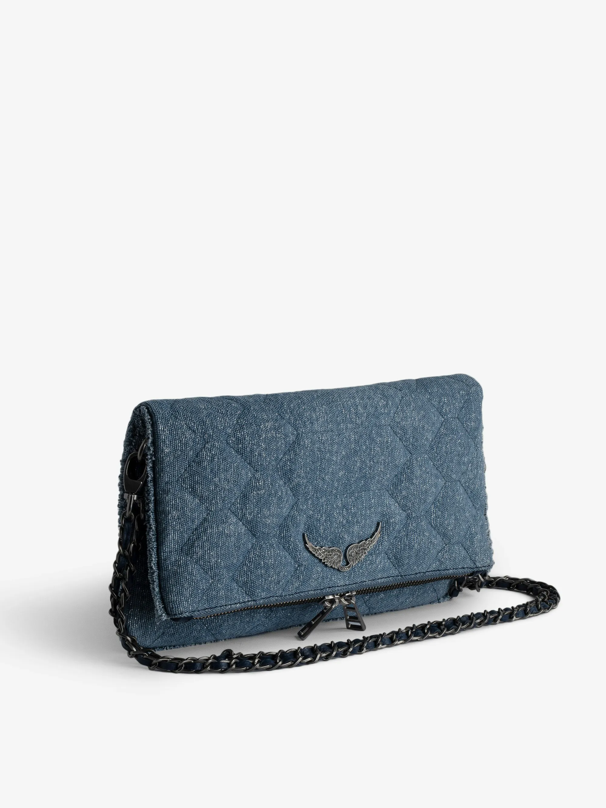 Bolso de Mano de Dénim Acolchado Rock Brillante