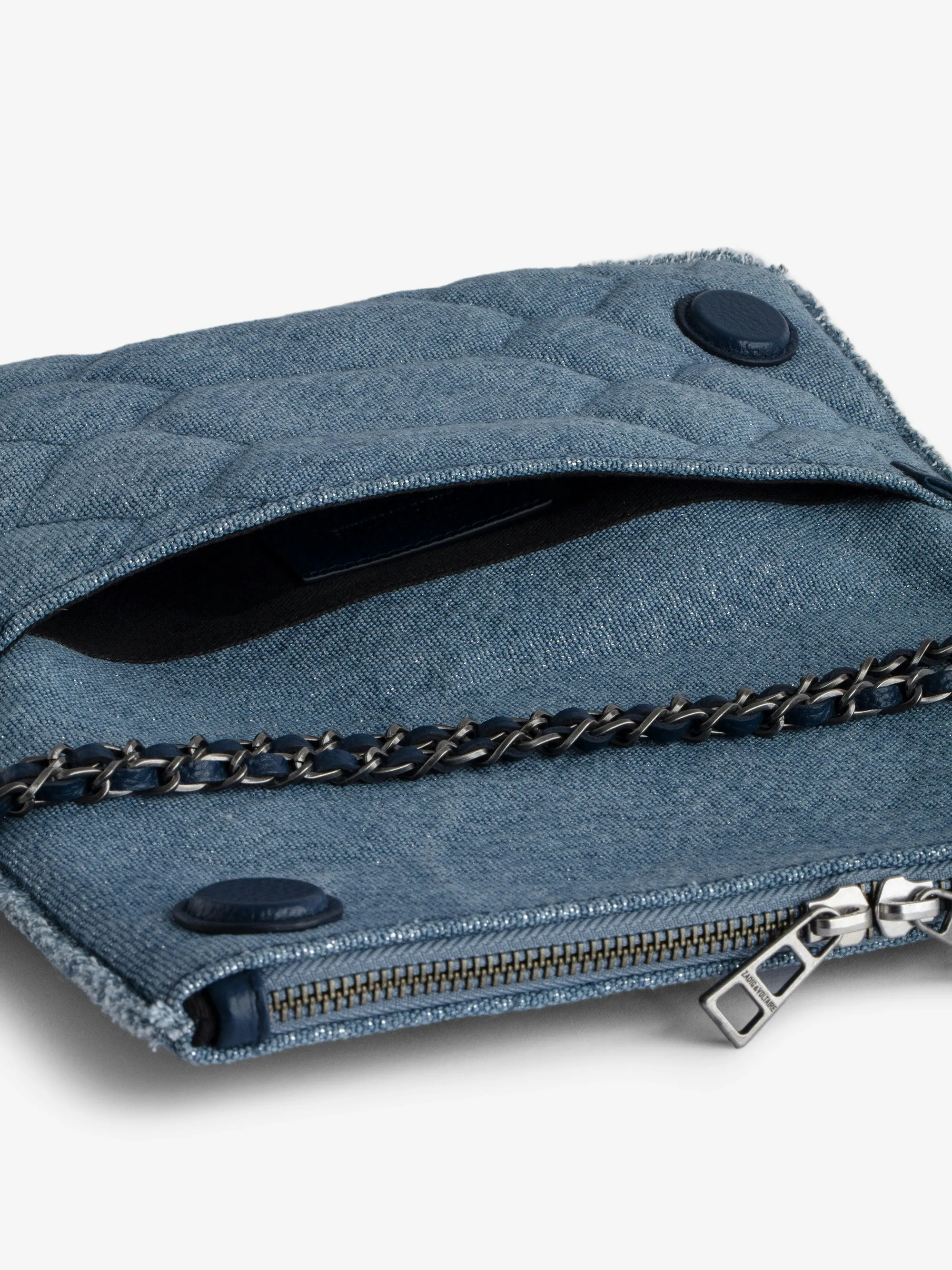 Bolso de Mano de Dénim Acolchado Rock Brillante