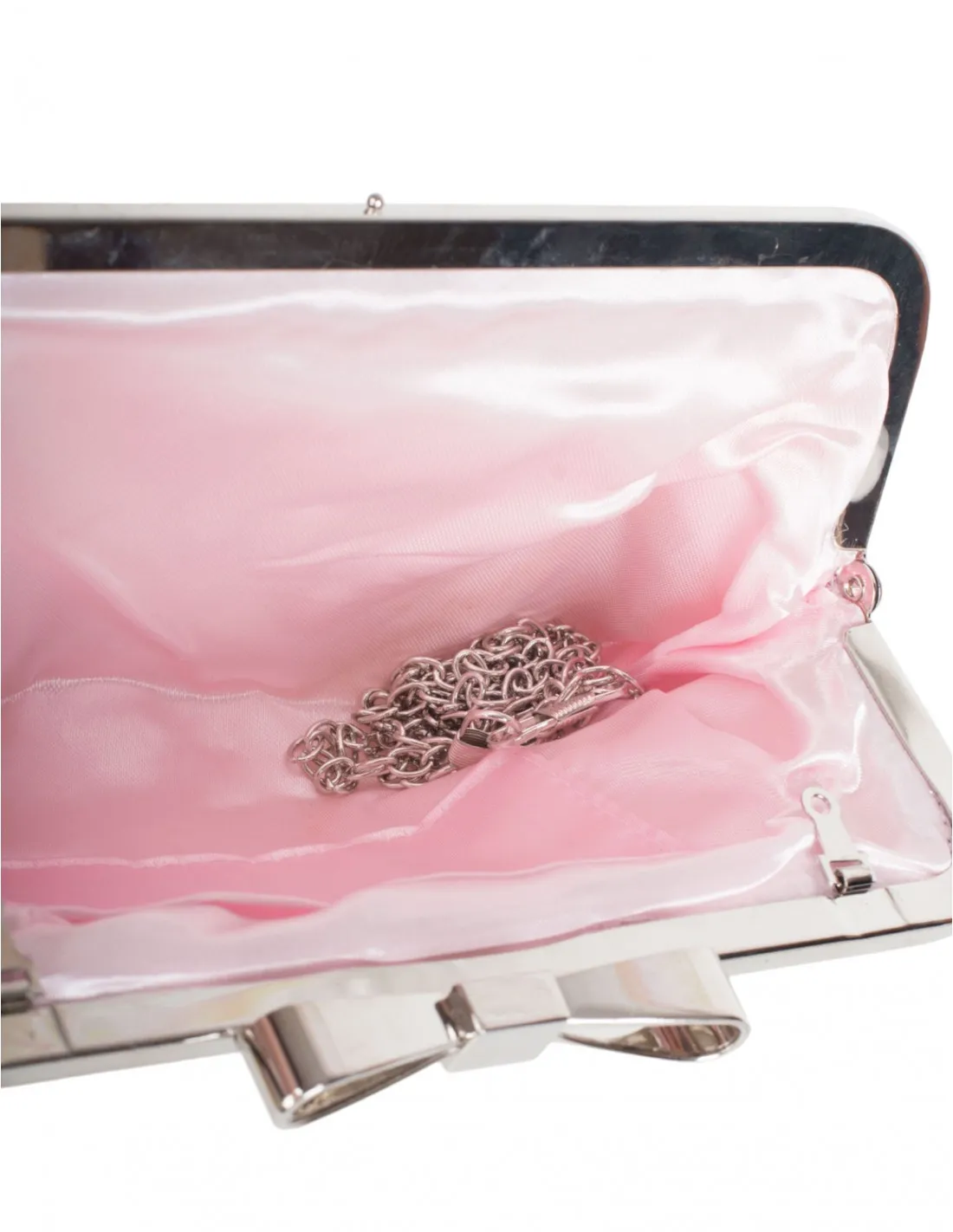 Bolso Fiesta Lazo Brillos Rosa