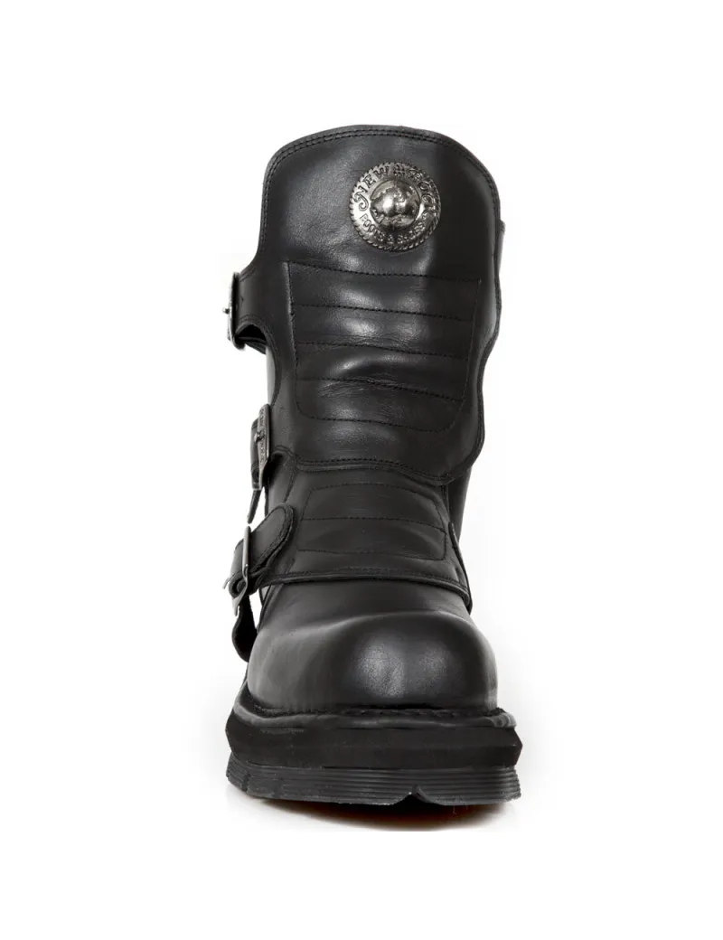 Botas de piel de color negro de alta calidad de New Rock