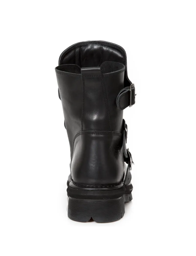 Botas de piel de color negro de alta calidad de New Rock