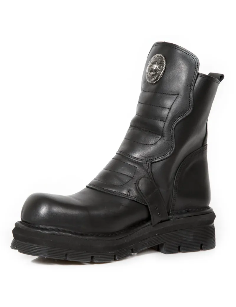 Botas de piel de color negro de alta calidad de New Rock