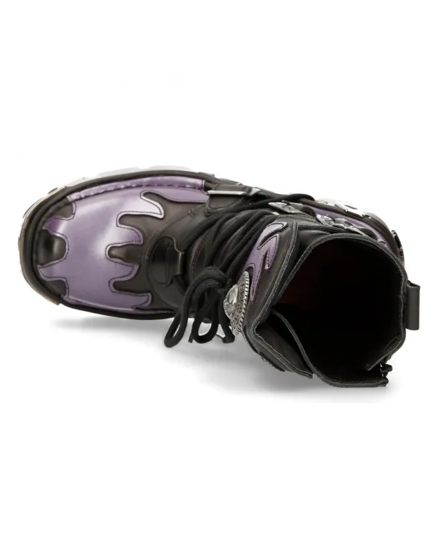 BOTAS NEW ROCK METALLIC LILA FUEGO PARA HOMBRE Y MUJER