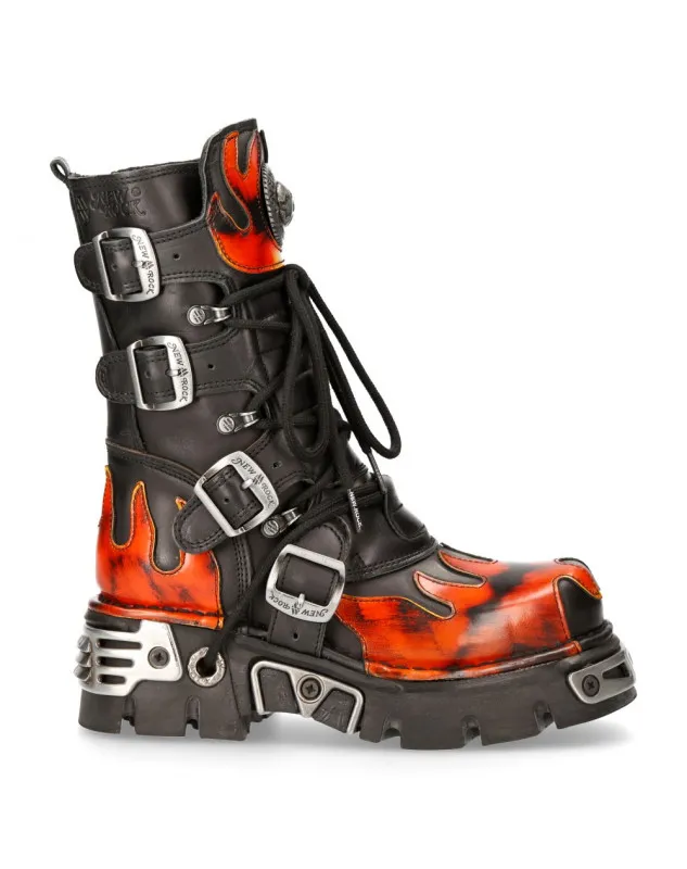 BOTAS NEW ROCK REACTOR LLAMA FUEGO DE PIEL