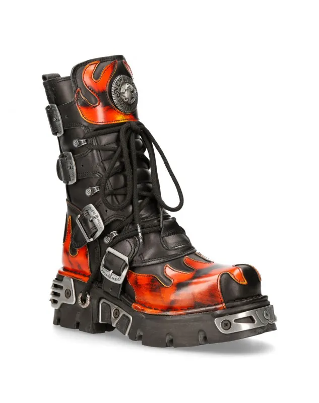 BOTAS NEW ROCK REACTOR LLAMA FUEGO DE PIEL
