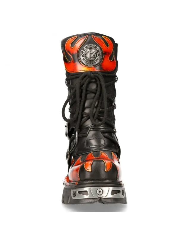 BOTAS NEW ROCK REACTOR LLAMA FUEGO DE PIEL