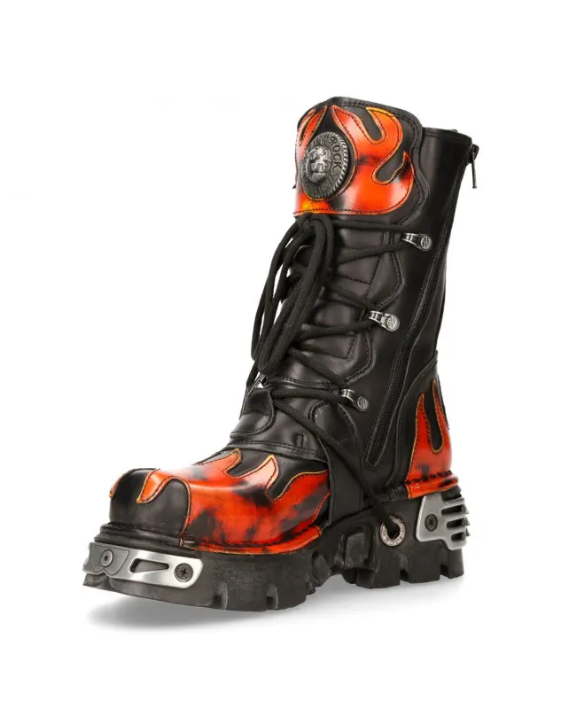 BOTAS NEW ROCK REACTOR LLAMA FUEGO DE PIEL