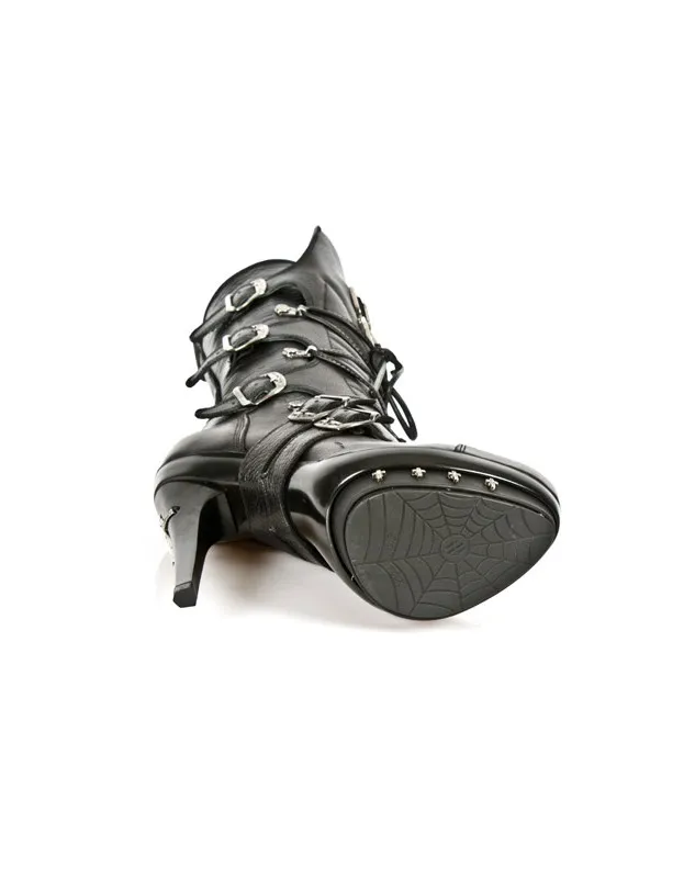 BOTAS PUNK GOTICAS NEGRAS CON CRUZ DE NEW ROCK