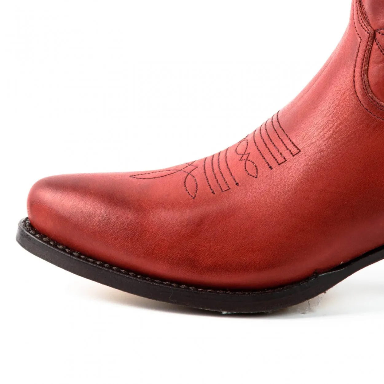 Botin cowboy rojo mujer

