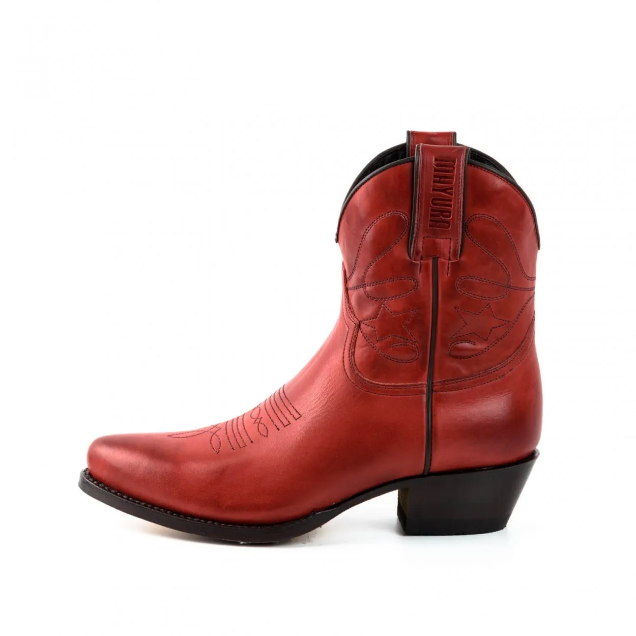 Botin cowboy rojo mujer
