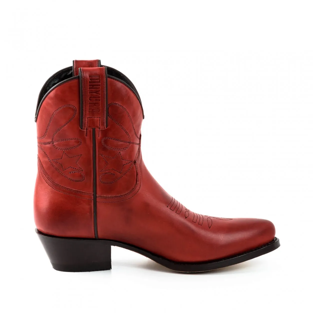 Botin cowboy rojo mujer
