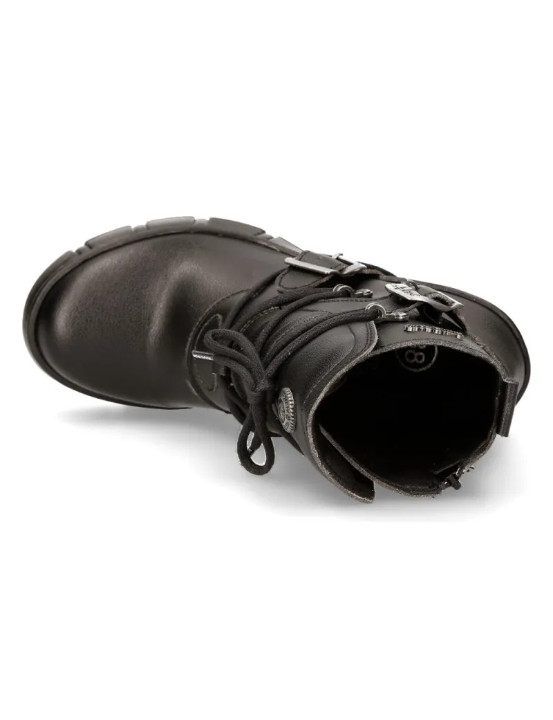 Botines con tacón alto trail punk color negro de New Rock