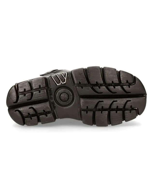 BOTINES NEW ROCK NEGROS CON CORREA DE VELCRO