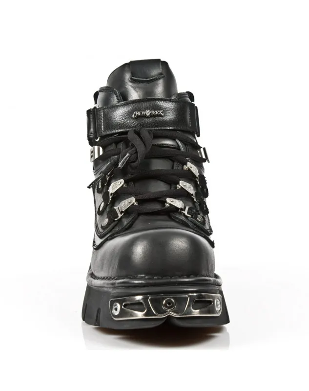 BOTINES PARA GOTICOS DE NEW ROCK NEGROS METALLIC