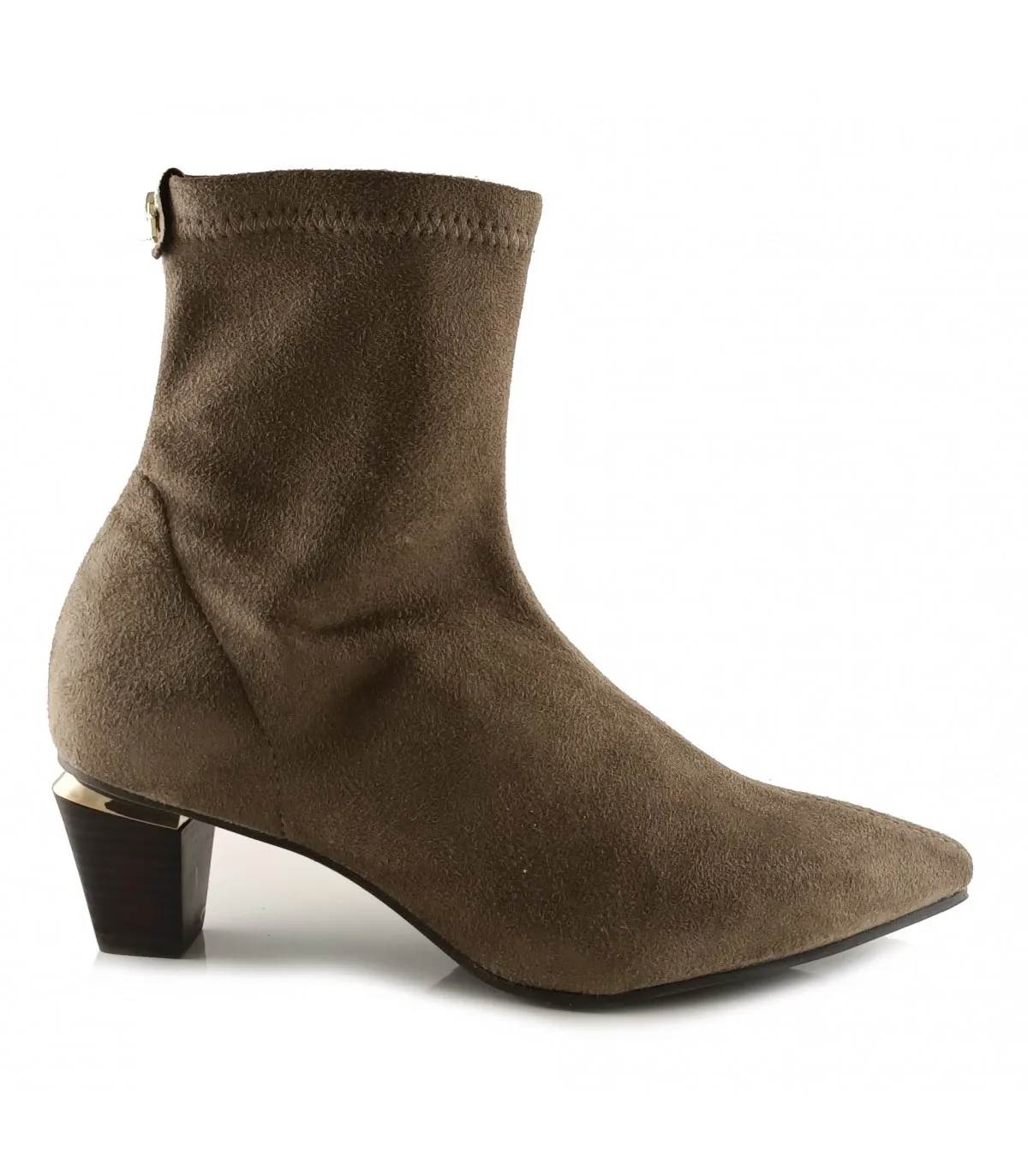 Botín elástico en color taupe para mujer