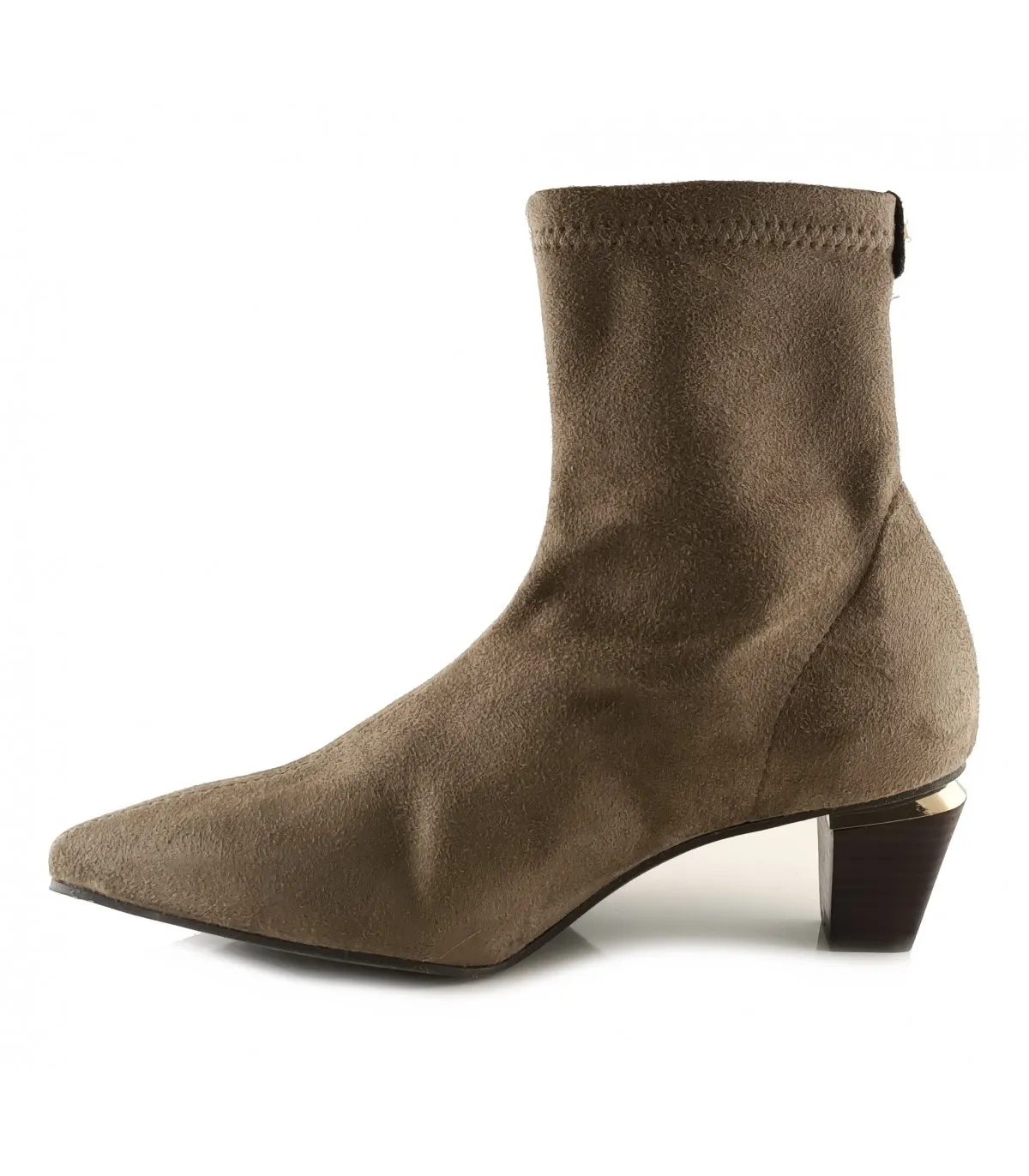 Botín elástico en color taupe para mujer