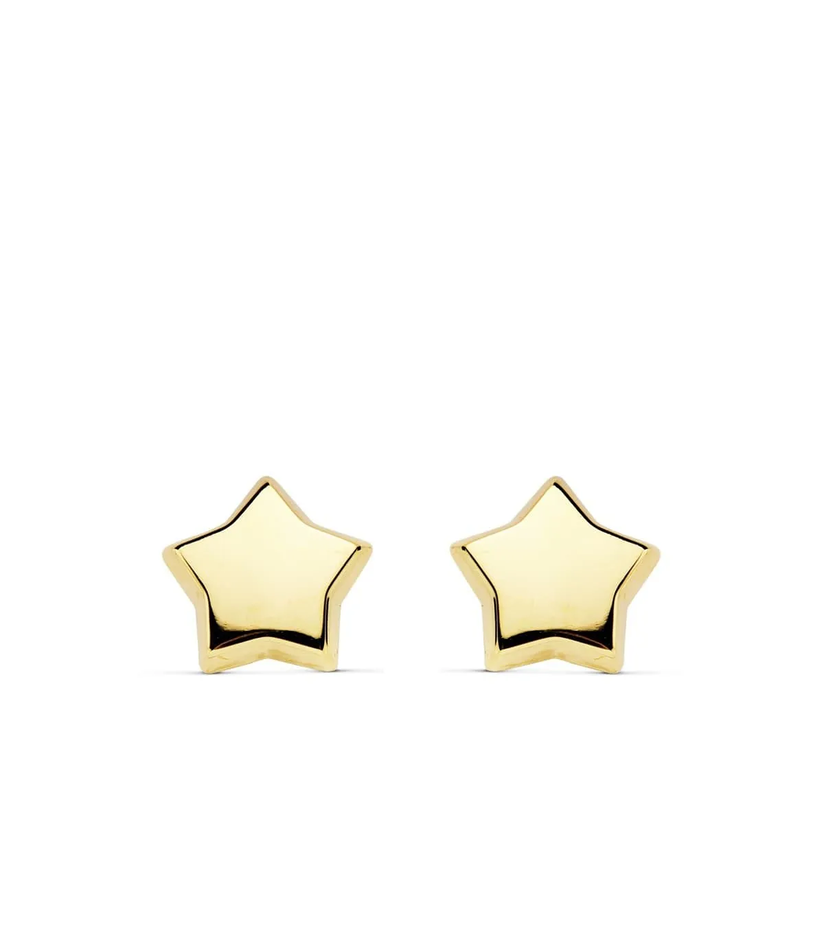 Boucles d'oreilles or jaune 18k Étoiles lisses
