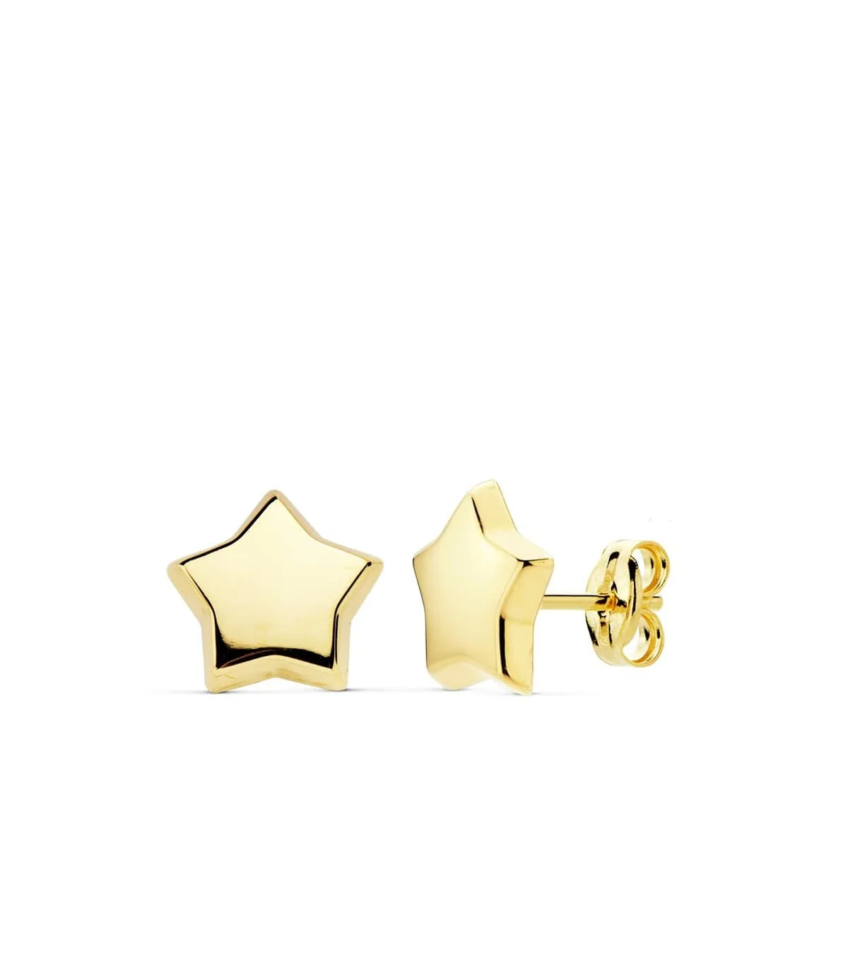 Boucles d'oreilles or jaune 18k Étoiles lisses